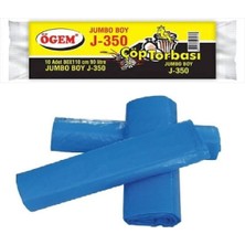 Marsilyan J-350 Jumbo Boy Çöp Torbası 80 x 110 cm 10 Lu Rulo x 1 Paket = 10 Adet (Mavi)