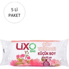 Marsilyan Küçük Boy Çöp Torbası 40 x 50 cm 30 Lu Rulo x 5 Paket = 150 Adet (Şeffaf)