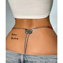 Intive Lingerie Intive Fantasy Arkası Kelebekli Çift Zincirli Önü Dantelli Ayarlanabilir G-String