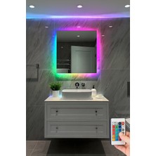 Digital Hayat Kare LED Aydınlatmalı Ayna – Dekoratif Duvar, Banyo, Makyaj ve Oda Kullanımı (50–80 Cm)
