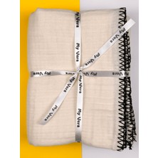 4 Katlı Müslin Bebek Battaniyesi - Krem - % 100 Pamuklu