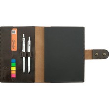 Değirmen Grup A5 Defter ve Ajanda Kılıfı - %100 Tiesto Deri - KO10002 - Koyu Kahverengi