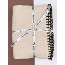 4 Katlı Müslin Bebek Battaniyesi - Vizon - % 100 Pamuklu