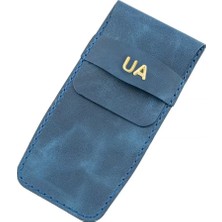 Değirmen Grup Isme Özel Çok Amaçlı Aksesuar Kılıfı - %100 Rainbow Deri - AK01002 - Saks Mavisi