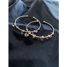Stainles Steel Charm Gümüş Renk Bileklik