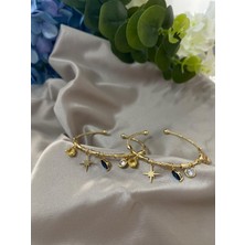 Stainles Steel Charm Gold Bileklik