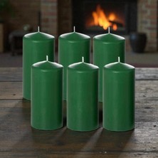 Iv Candles Homedecor 6'lı Yeşil Bar Mum