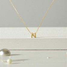 Nova Grup N Harfli 14 Ayar Altın Kolye