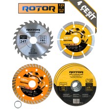 Rotor 6'lı Disk Seti 125X22,23 Metal+Seramik+Ahşap 6 Parça