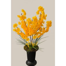 Furya Çiçekçilik Golden Sakura Black Vase – Sarı (Büyük Boy)