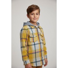 Gala Stil Gala Kapuşonlu  Ekoseli Oduncu Çocuk Gömleği