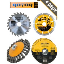 Rotor 6'lı Disk Seti 125X22,23 Metal+Seramik+Ahşap 6 Parça