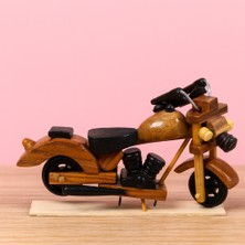 Prolite Hediyelik Vintage Retro Orninal Dekoratif Ahşap Motorsiklet  12 cm