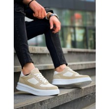 Kb-X8 Kuback Bej Keten Süet Yüksek Taban Günlük Spor Ayakkabı