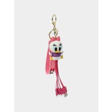 Daisy Duck Ördek Iphone Micro Type-C Şarj Çoklu Şarz Kablosu Anahtarlık Hediyelik