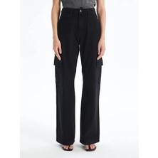Kargo Cep Jeans Pantolon Siyah