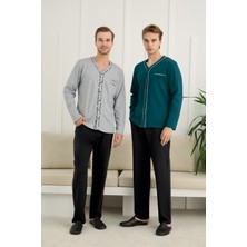 Nightlove Erkek Ceketli Uzun Kollu Pijama Takımı