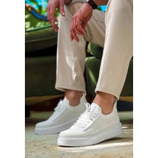 KB-116 Kuback Beyaz Bağcıklı Triko Günlük Erkek Ayakkabı