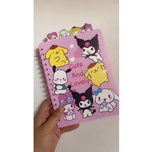 Kuromi Cinnamoroll My Melody Çizgili Ayraçlı Spiralli Defter Okul Ofis Ihtiyaçları Lüx Hediyelik