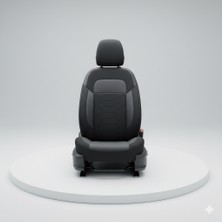 Mevas Keten Siyah Siyah Serisi Volkswagen Jetta Koltuk Kılıfı Tam Set