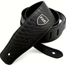 Racsen 6.35 cm Genişlik Ayarlanabilir Suni Deri Gitar Askısı – Nakışlı, Yumuşak