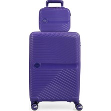 Piel Lino Büyük Boy ve Makyaj Polipropilen Valiz PL015239-LMK Mor