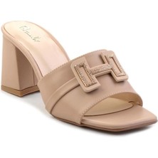 Erew Bej Cilt Topuklu Terlik