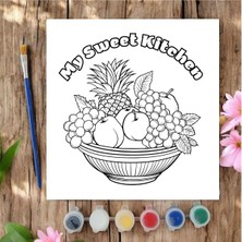 Chve Design 20X20 Tuval Boyama Seti Etkinlik Meyve Tabağı Tuval Boyama Seti