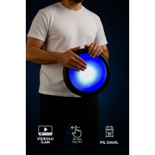 Salvador Ritme Duyarlı Mavi Işıklı Erzincan Işlemeli Döküm Darbuka (Pil Hariç) Kılıfı + LED Projektör