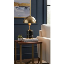 Montdekor El Yapımı Mermer Taşlı Bronz Abajur