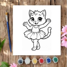 Chve Design 20X20 Tuval Boyama Seti Etkinlik Balerin Kedi Boyama Seti