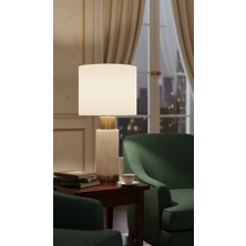 Montdekor El Yapımı Mermer Taşlı Bronz Abajur