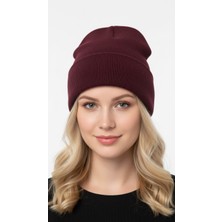 Gigi Giyim Düz Basic Soft Dokulu Unisex Katlamalı Bere