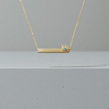 Nova Grup Göz Altın Plaka 14 Ayar Altın Kolye