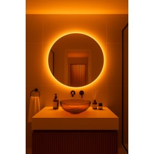 Digital Hayat Yuvarlak LED Işıklı Ayna – Banyo, Makyaj, Salon, Oda ve Iş Yeri Kullanımı Için Dekoratif Aydınlatmalı Ayna (50–80 Cm)