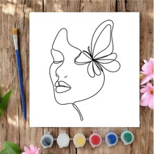 Chve Design 20X20 Tuval Boyama Seti Etkinlik Minimal Kadın Tuval Boyama Seti