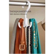 Butik 360° Dönerli Kancalı Çok Amaçlı Askı - Dolap Içi Düzenleyici Takı Askısı Şal Askısı