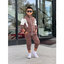 Fermuarlı Parçalı 3 Iplik Şardonlu Garson 2 Li Eşofman Takım Erkek Çocuk