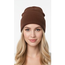 Gigi Giyim Düz Basic Soft Dokulu Unisex Katlamalı Bere