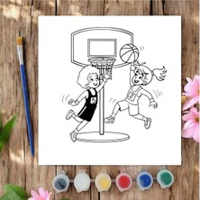 Chve Design 20X20 Tuval Boyama Seti Etkinlik Basketbol Boyama Seti