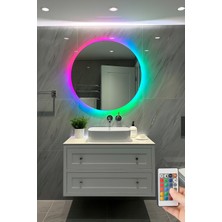 Digital Hayat Yuvarlak Rgb LED Işıklı Ayna – Dekoratif, Banyo ve Makyaj Için Sınırsız Renk (50–80 Cm)