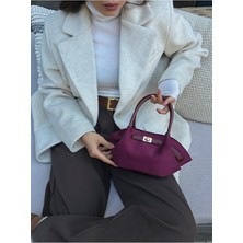 Rivina Reyl Kadın Retro Özel Kilit Aksesuarlı Kemer Tokalı Mini El ve Kol Çantası