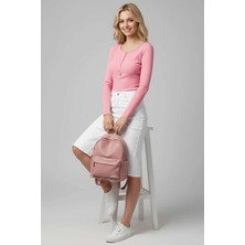 Çıtçıt Detaylı Bluz Pembe T4343