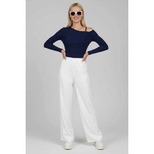 Tek Omuz Ipli Bluz Lacivert T4328