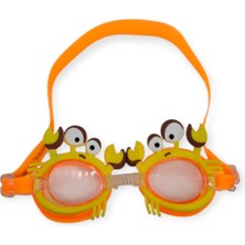 Çocuk Yüzücü Gözlüğü Silikon Taşıma Çantalı Turuncu Yengeç - 9014 (Lisinya)