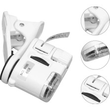 60X Mini Cep Telefonu Için Mandallı Mikroskop Uv Ledli Büyüteç Model AL2431 - Lisinya