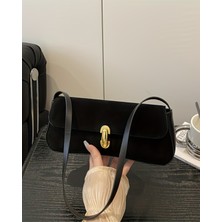 Rivina Liva Kadın Vintage Gold Tokalı Retro Model El ve Omuz Çantası