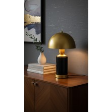 Montdekor El Yapımı Mermer Taşlı Bronz Abajur