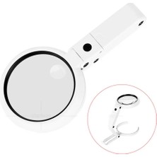 USB Şarj Edilebilir Katlanabilir 3.5-10X Büyüteç 8 Ledli Masa ve Eliçin  Taşınabilir Büyüteç FS90RC ( Lisinya )