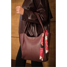 Rivina Kadın Fularlı Büyük Boy El Kol ve Omuz Tote Çanta